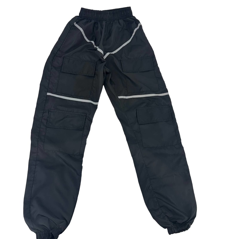 Pretty little thing reflective joggers size 2 black casual streetwear